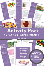 Load image into Gallery viewer, Using just candy and a few other supplies readily found in your kitchen, Candy Science Activities will fuel the power of your child’s imagination and inspire active learning. 
